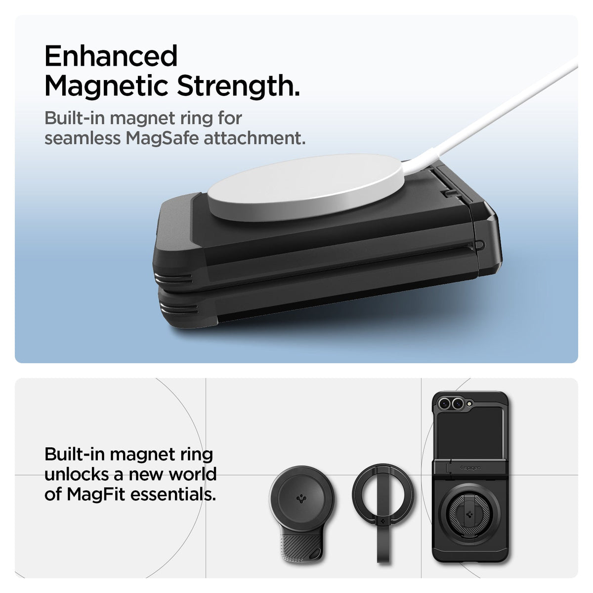 Spigen Galaxy Z Flip 7 FE / Z Flip 6 Case – Tough Armor Pro (MagFit) — Black, fit, construction or use view 20