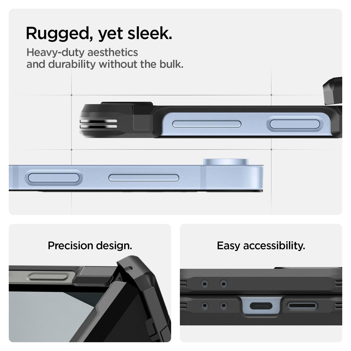 Spigen Galaxy Z Flip 7 FE / Z Flip 6 Case – Tough Armor Pro (MagFit) — Black, fit, construction or use view 21