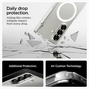 Spigen Galaxy Z Fold 7 Ultra Hybrid Pro MagFit case - drop protection, camera guard and Air Cushion feature graphic