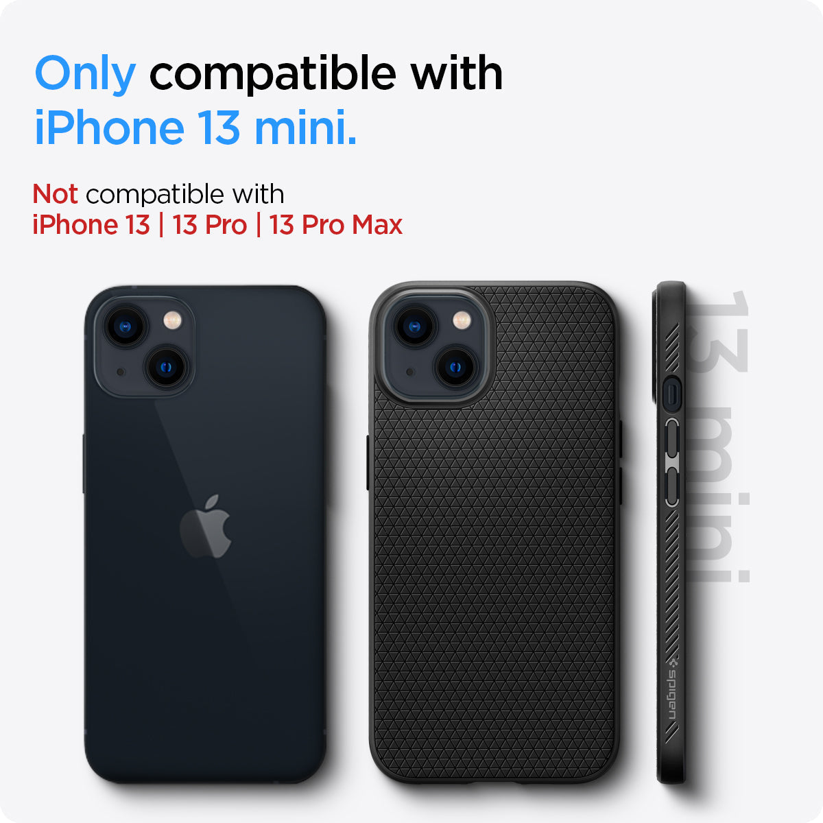 Spigen Liquid Air case for iPhone 13 mini in Matte Black – exact-device compatibility guide