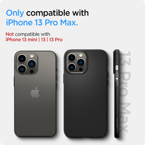 Spigen Liquid Air case for iPhone 13 Pro Max in Matte Black – exact-device compatibility guide