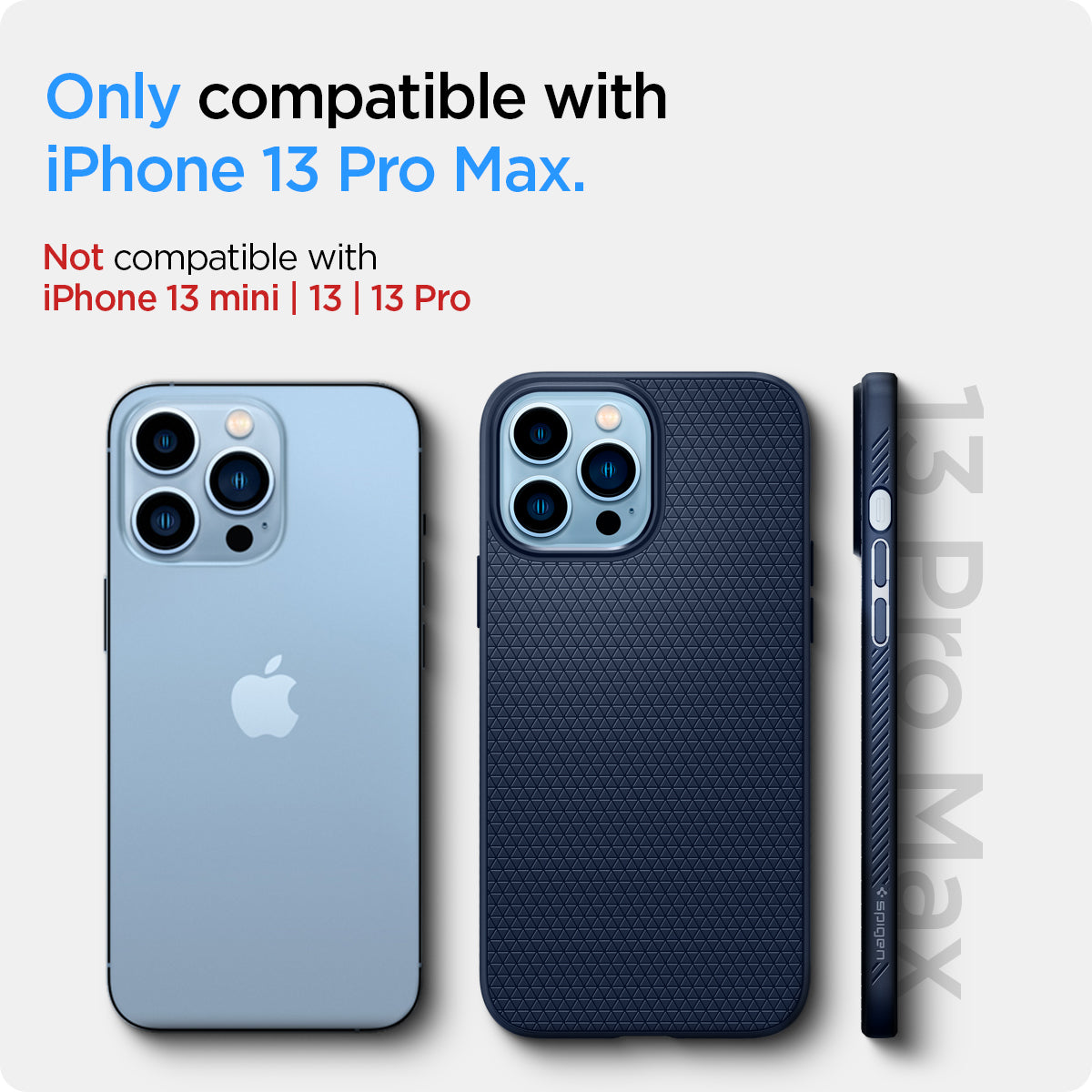 Spigen Liquid Air case for iPhone 13 Pro Max in Navy Blue – exact-device compatibility guide