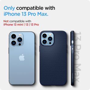 Spigen Liquid Air case for iPhone 13 Pro Max in Navy Blue – exact-device compatibility guide