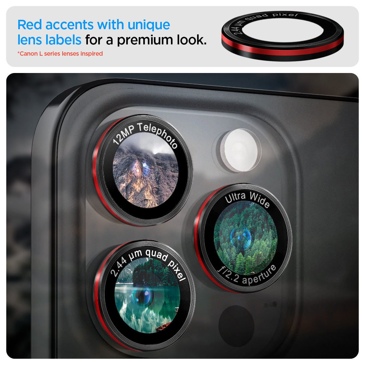 Spigen iPhone 15 Pro Max / 15 Pro Lens Protector – Optik Pro EZ Fit – L-Series product image 12
