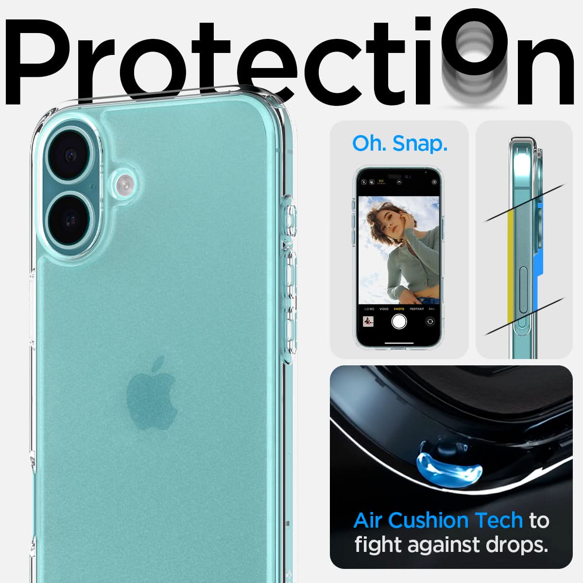 Spigen iPhone 16 Case – Ultra Hybrid – Frost Clear – detail image 5