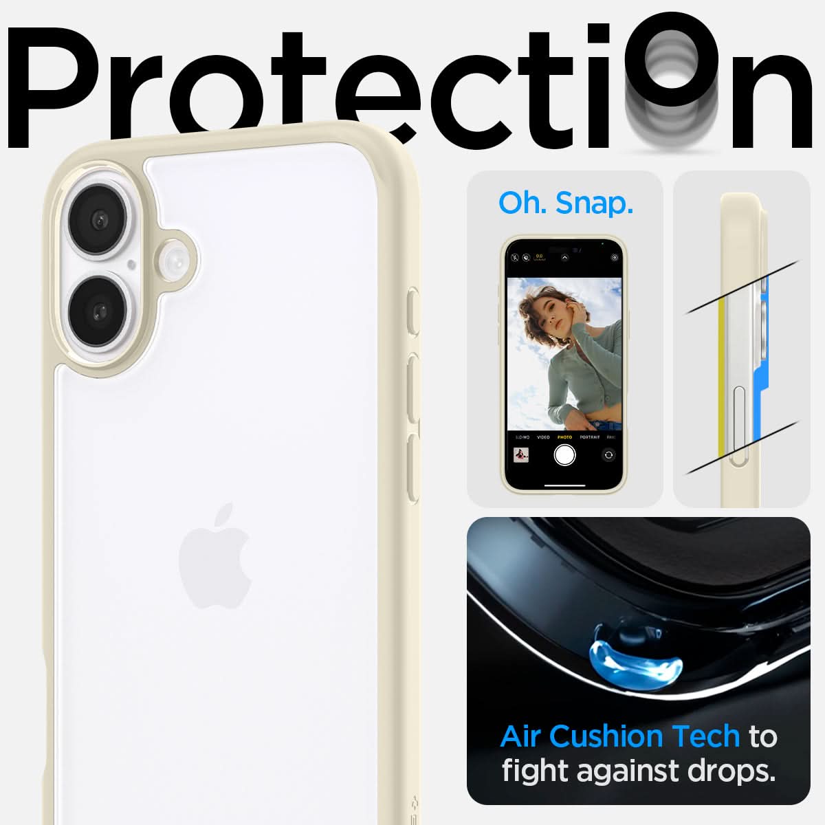 Spigen iPhone 16 Plus Case – Ultra Hybrid – Mute Beige – detail image 5