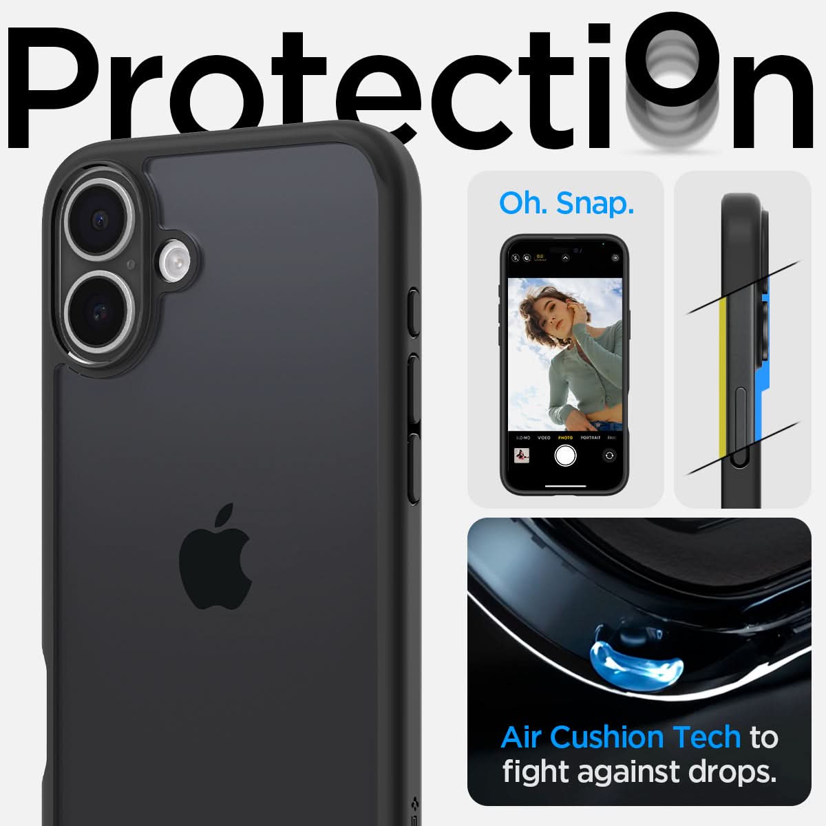 Spigen iPhone 16 Case – Ultra Hybrid – Matte Black – detail image 5