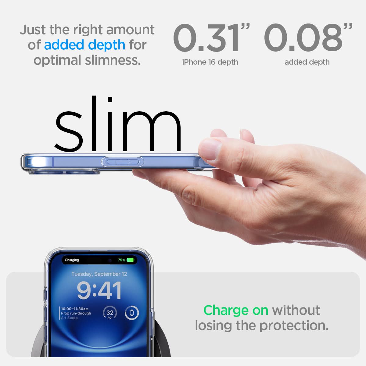 Spigen iPhone 16 Plus Case – Ultra Hybrid – Crystal Clear – detail image 6