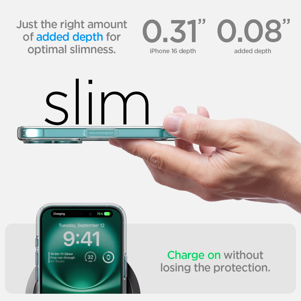Spigen iPhone 16 Plus Case – Ultra Hybrid – Frost Clear – detail image 6