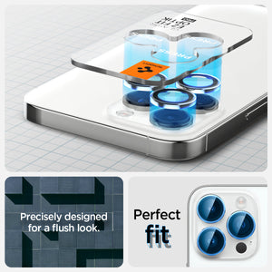 Spigen iPhone 15 Pro Max / 15 Pro Lens Protector – Optik Pro EZ Fit – Silver product image 8