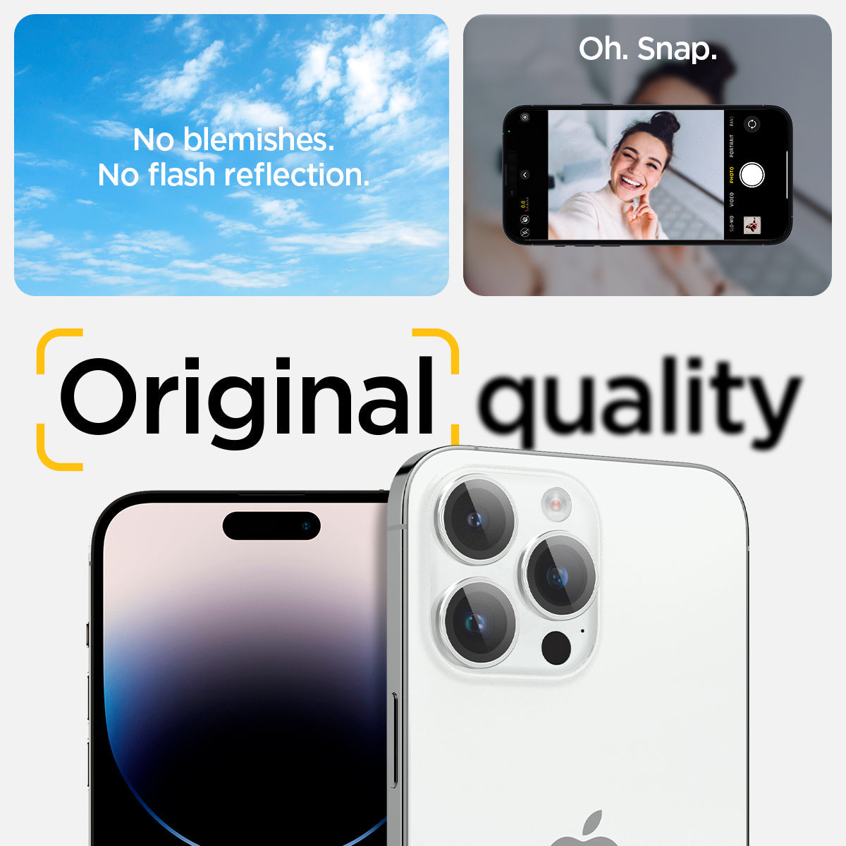 Spigen iPhone 15 Pro Max / 15 Pro Lens Protector – Optik Pro EZ Fit – Silver product image 9