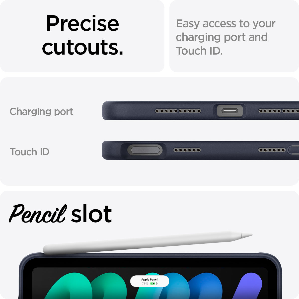Spigen iPad Mini 7 / iPad Mini 6 Case – Nano Pop – Blueberry Navy – product detail image 14