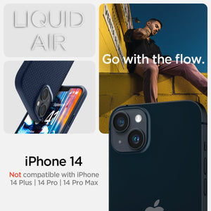 Spigen iPhone 14 Case – Liquid Air - Navy Blue - iPhone 14 compatibility
