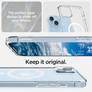 Spigen iPhone 14 Plus Case – Ultra Hybrid (MagFit) in White – clear design details