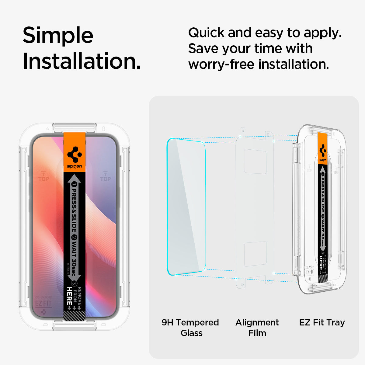 Spigen iPhone 16 / iPhone 15 Screen Protector – GLAS.tR EZ Fit (2 Pack) – Clear – product image 14
