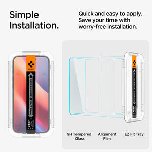 Spigen iPhone 16 Plus / iPhone 15 Plus Screen Protector – GLAS.tR EZ Fit (2 Pack) – Clear – product image 7