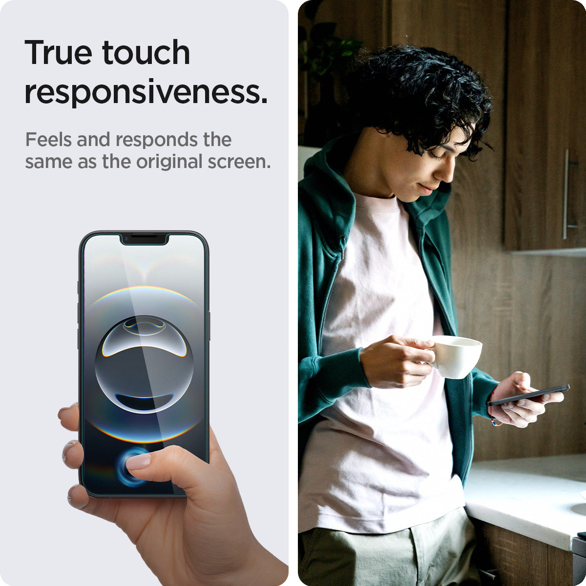 Spigen iPhone 17e / 16e Screen Protector GLAS.tR EZ Fit (2 Pack) view 3