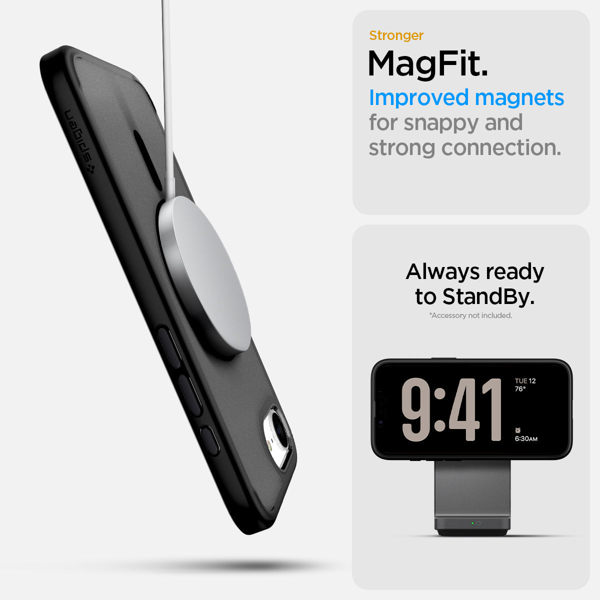 Spigen iPhone 17e and iPhone 16e Case – Ultra Hybrid MagFit – Frost Black – detail image 6