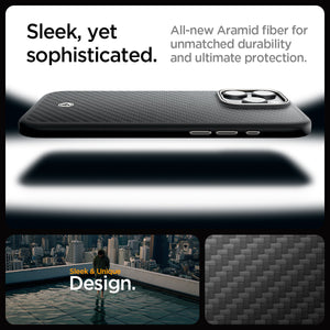 Spigen iPhone 16 Pro Max Case – Enzo Aramid MagFit – Black Nature – detail image 19