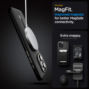 Spigen iPhone 16 Pro Max Case – Enzo Aramid MagFit – Black Nature – detail image 21
