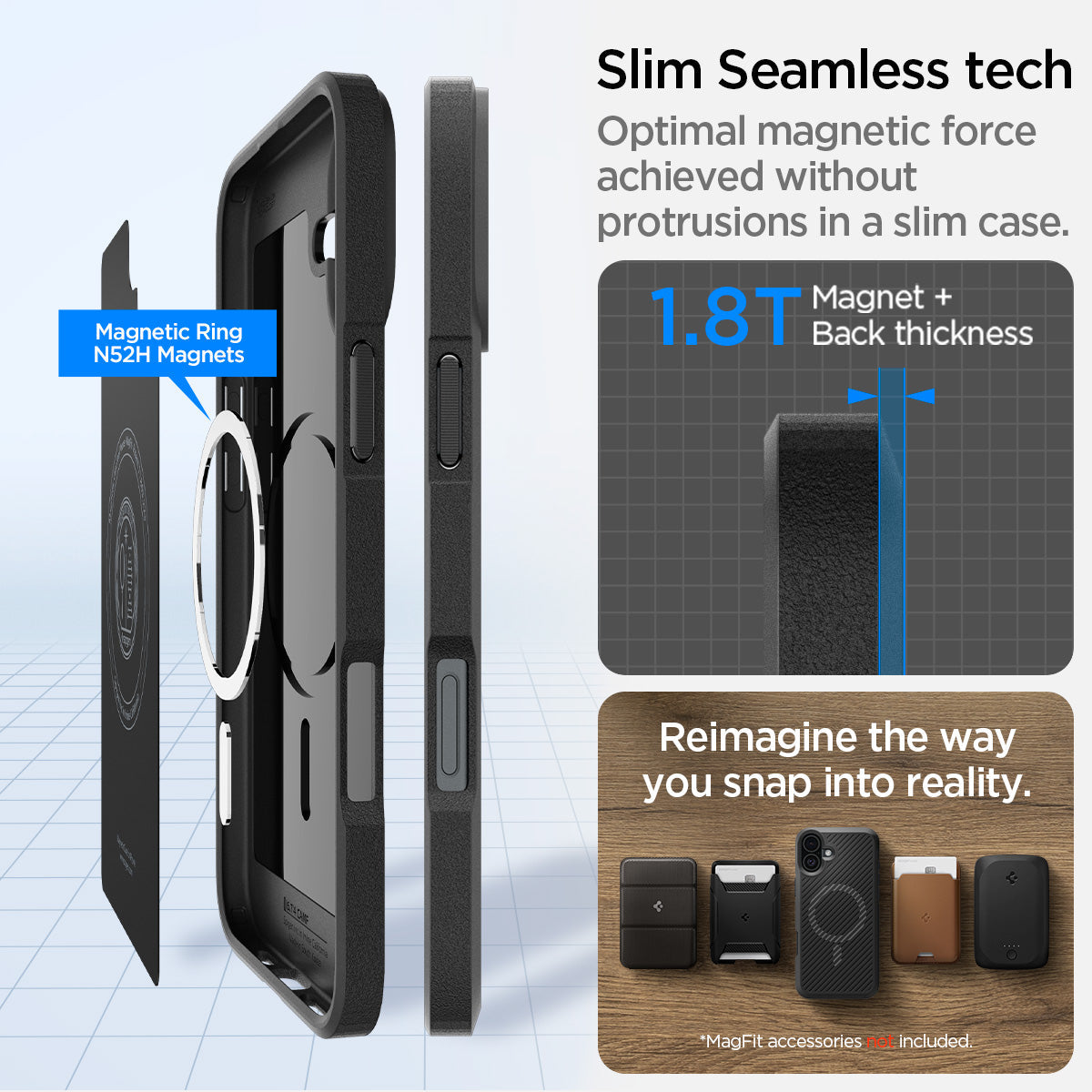Spigen Core Armor MagFit case for iPhone 16 - internal magnetic ring construction