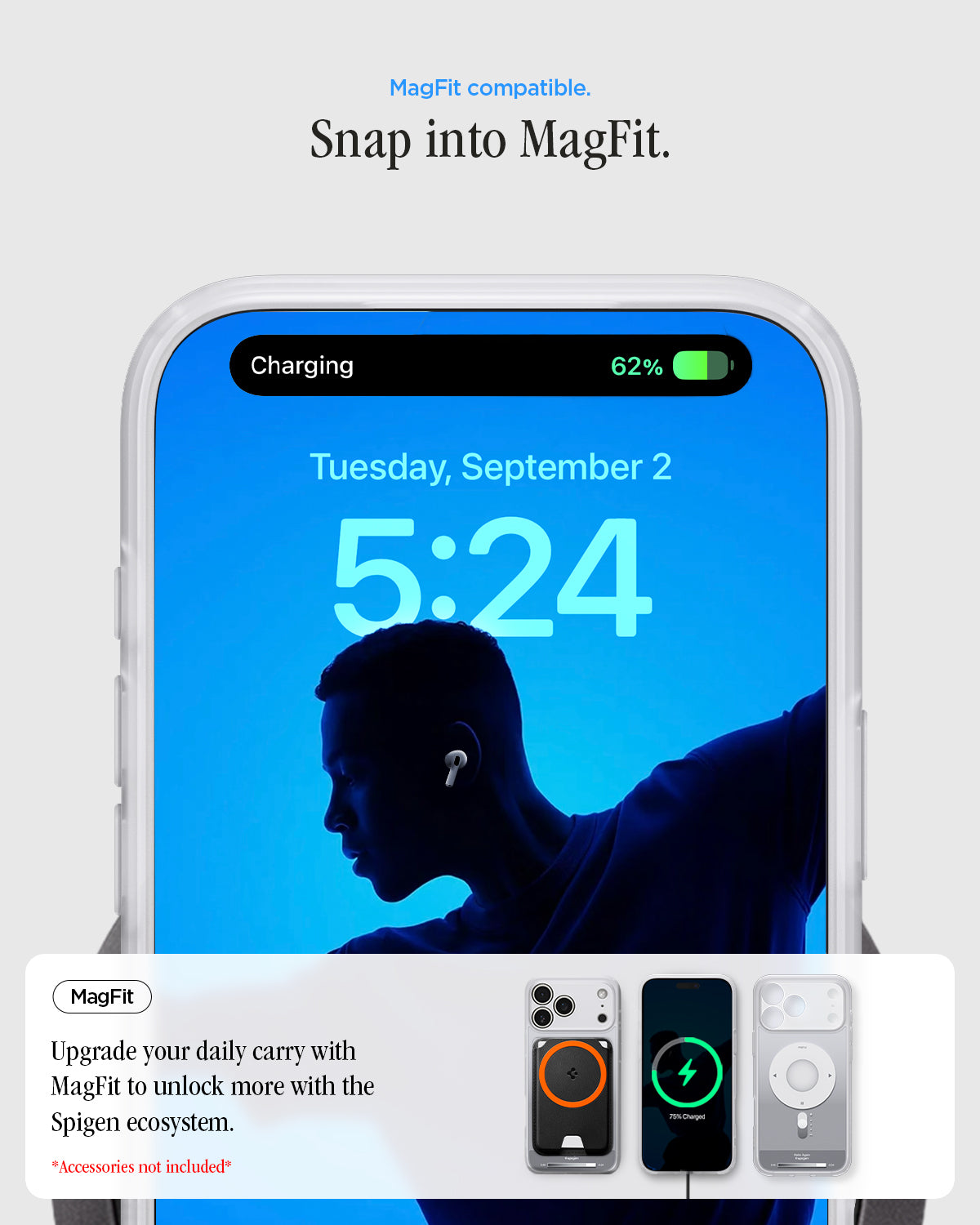 Spigen iPhone 17 Pro Max Case – Ultra Hybrid Classic (MagFit) - Classic Silver - MagFit magnetic compatibility