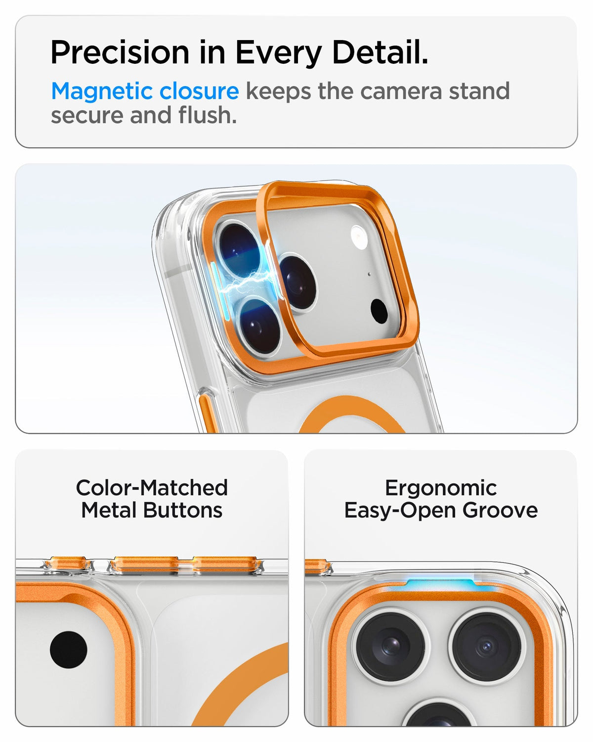Spigen iPhone 18 Pro Ultra Hybrid Optik S (Mag Fit) - Clear Orange - image 13