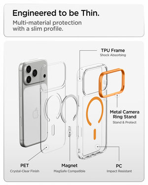 Spigen iPhone 18 Pro Ultra Hybrid Optik S (Mag Fit) - Clear Orange - image 7