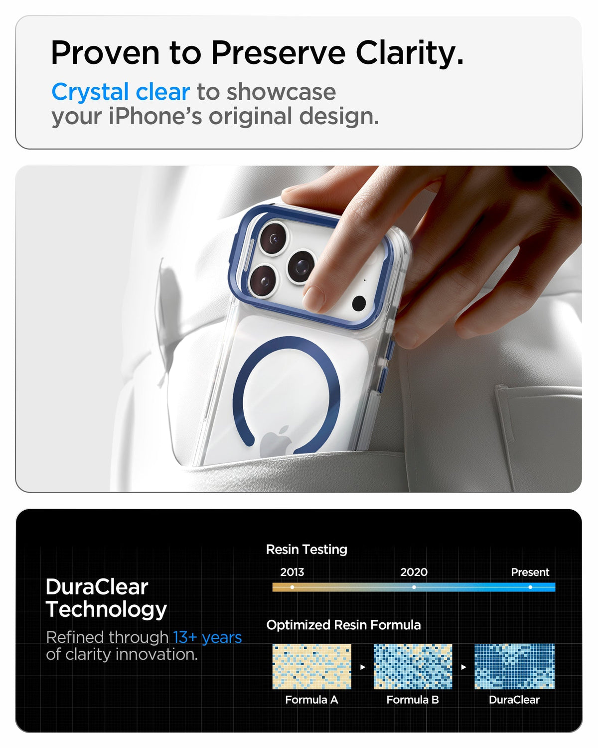 Spigen iPhone 18 Pro Ultra Hybrid Optik S (Mag Fit) - Clear Deep Blue - image 11
