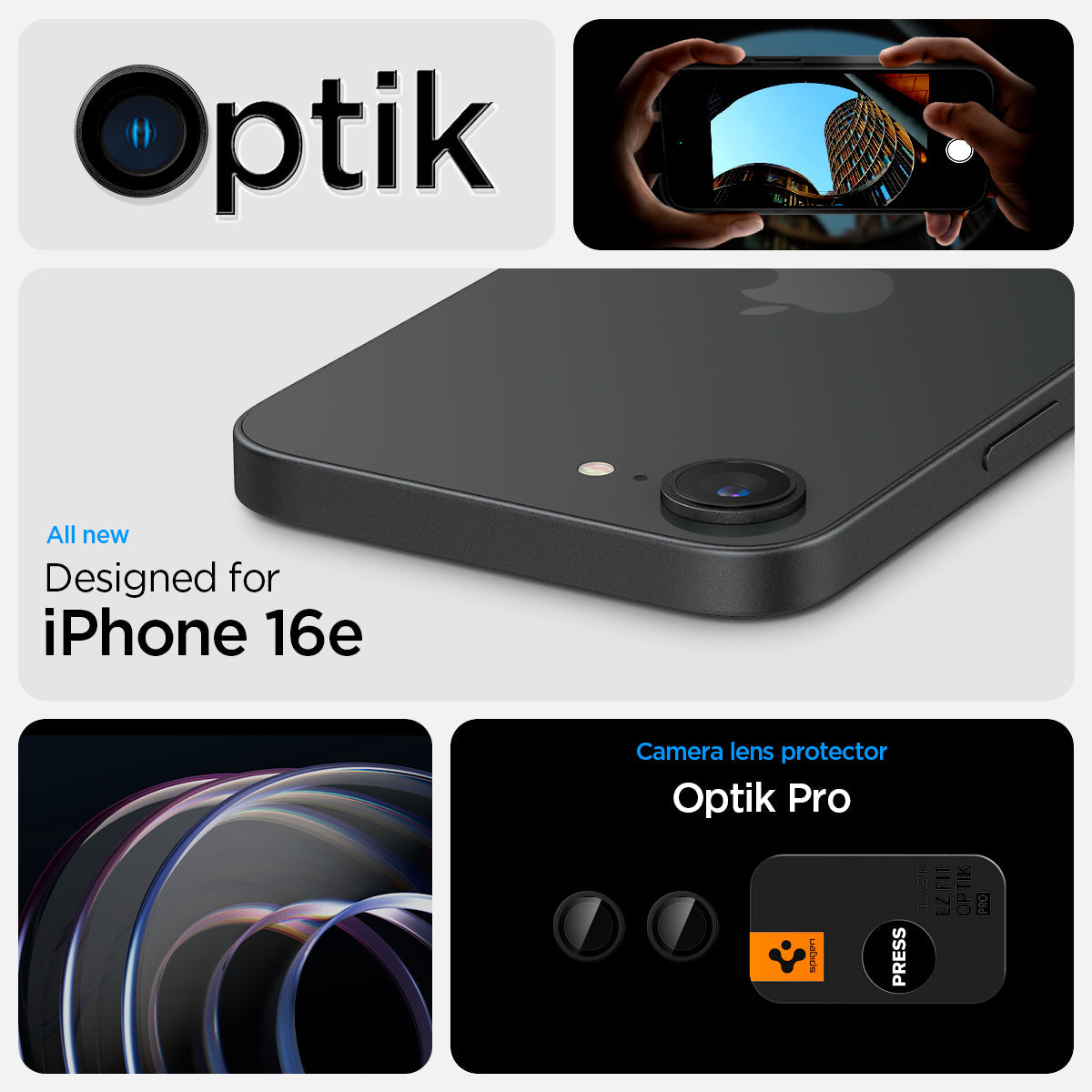 Spigen iPhone 17e / iPhone 16e Lens Protector Optik Pro EZ Fit (2 Pack) view 7