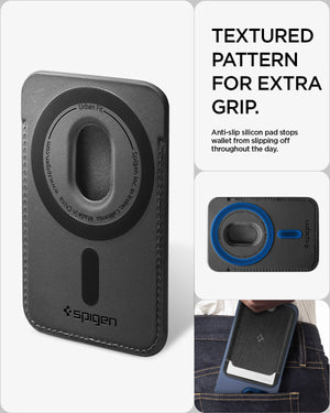 Spigen Urban Fit MagFit 5-Card Wallet - textured rear grip