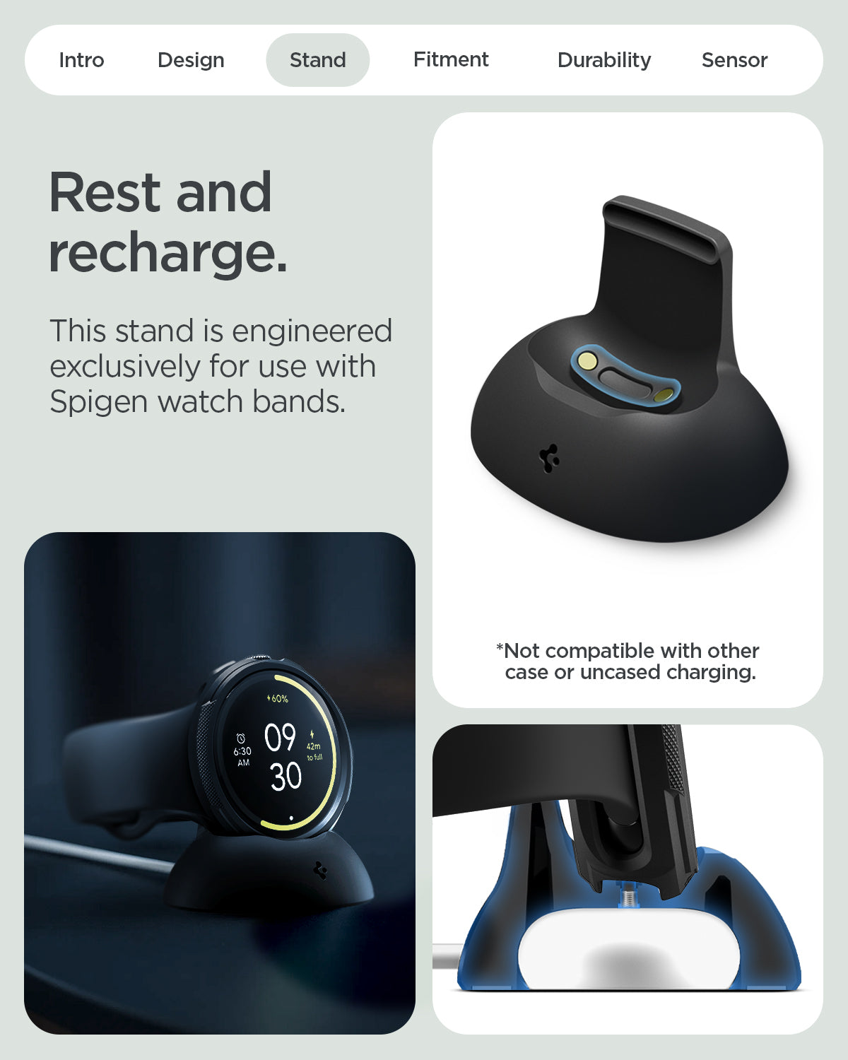 Spigen Google Pixel Watch 4 (45mm) Case + Stand Case Liquid Air (V2) view 7