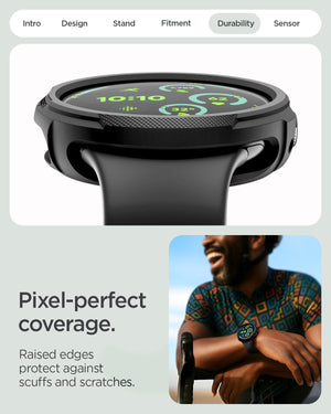 Spigen Google Pixel Watch 5 / 4 (41mm) Case + Stand – Liquid Air - Matte Black - official image 8