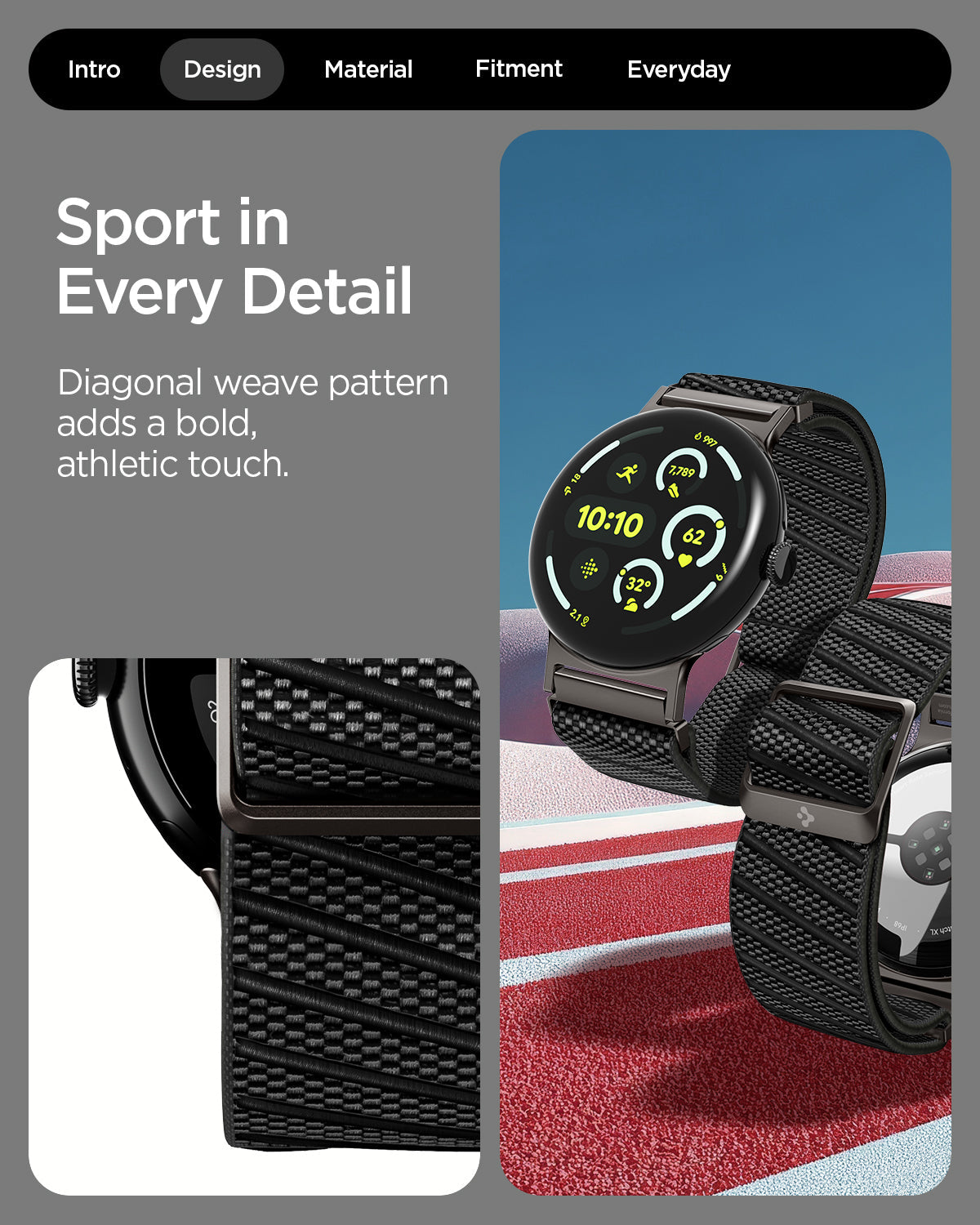 Spigen Google Pixel Watch 5 (45mm) Band – Lite Fit X - Black - official image 11
