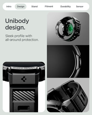 Spigen Google Pixel Watch 5 / 4 (45mm) Case + Band + Stand – Rugged Armor Pro - Black - official image 11
