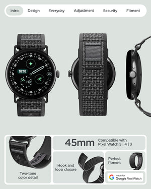 Spigen Google Pixel Watch 5 (45mm) Band – Athlex Air - Active Black Gray - official image 11