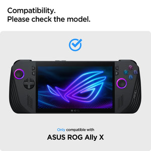 ROG Ally X RC72LA compatibility guide for Spigen Glas.tR EZ Fit