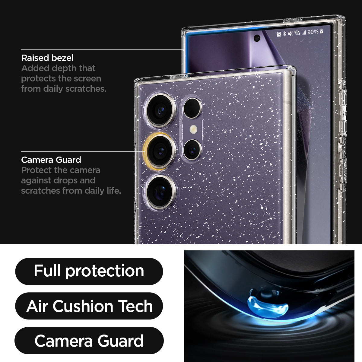 Spigen Galaxy S24 Ultra Glitter Case – Liquid Crystal – Crystal Quartz – detail image 13