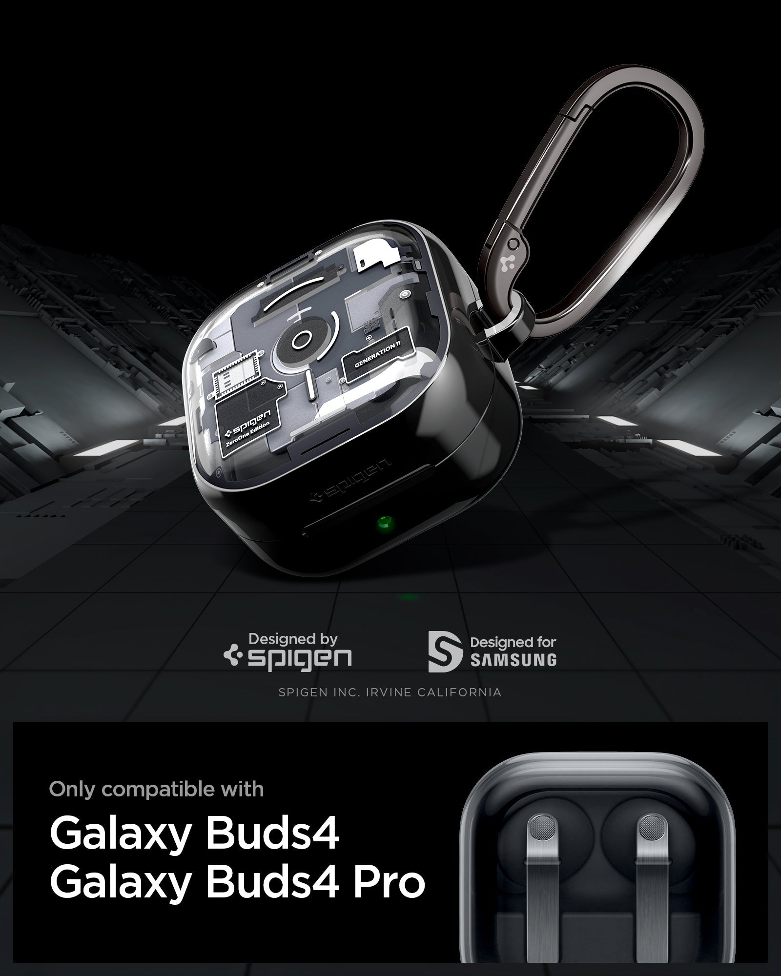Spigen Galaxy Buds 4 Case - Ultra Hybrid Zero One - Zero One Black - image 9
