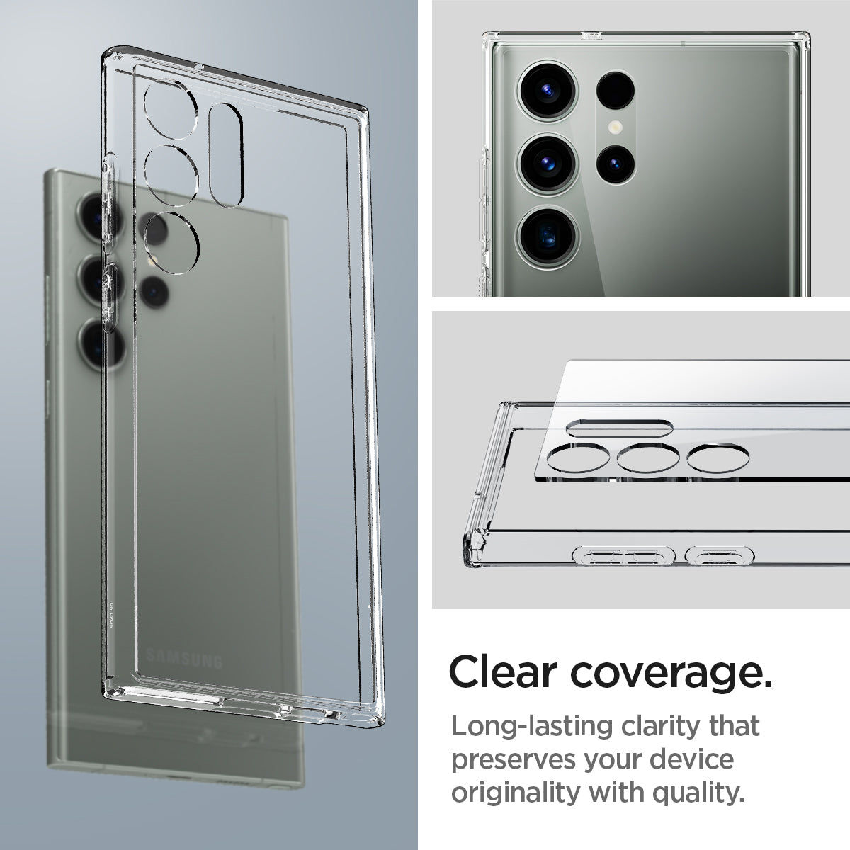 Spigen Ultra Hybrid case for Galaxy S23 Ultra in Crystal Clear – detail image 12