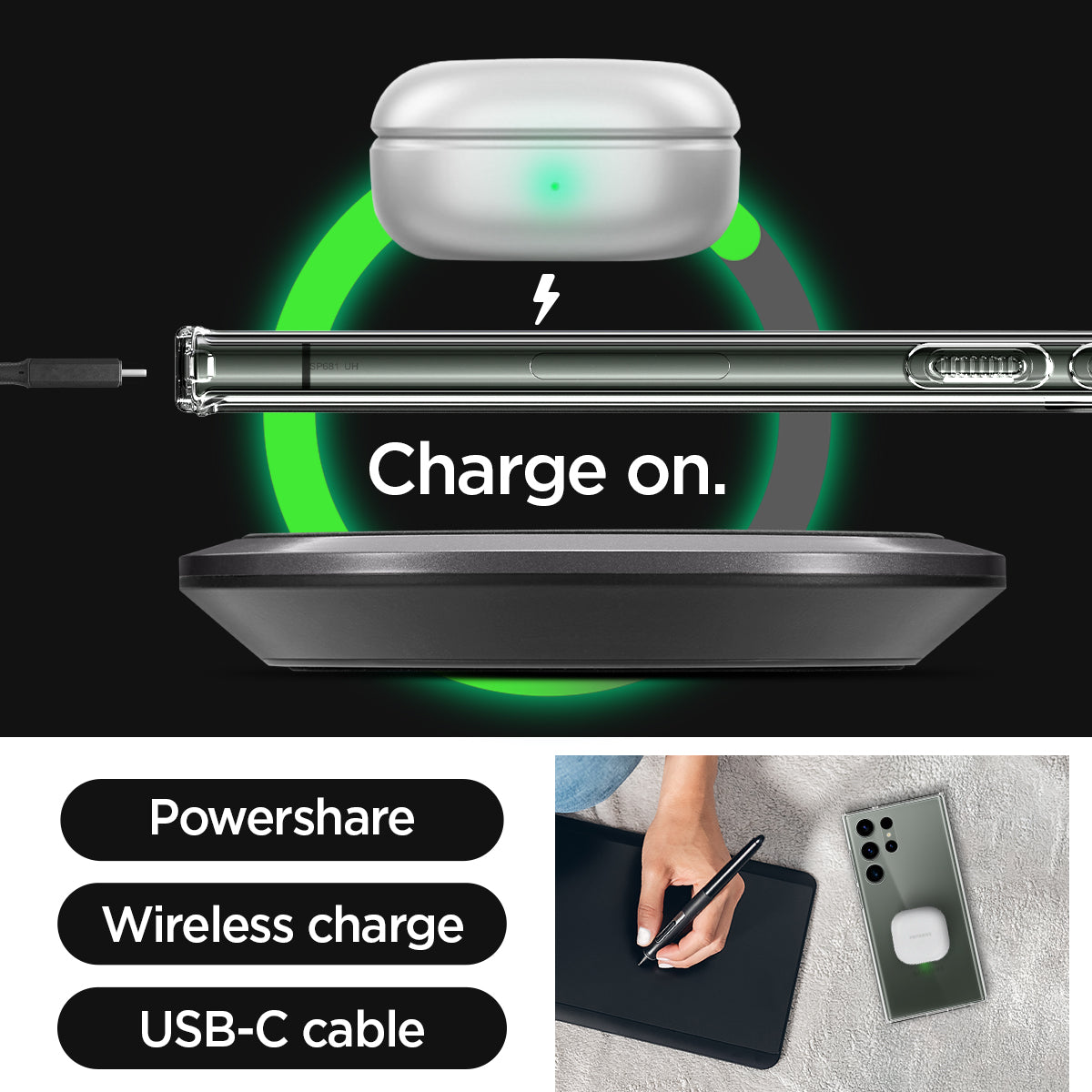 Spigen Ultra Hybrid case for Galaxy S23 Ultra in Crystal Clear – detail image 15