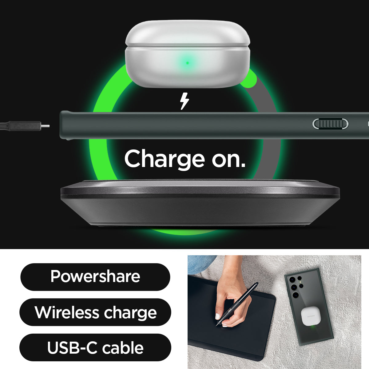 Spigen Ultra Hybrid case for Galaxy S23 Ultra in Frost Green – detail image 15