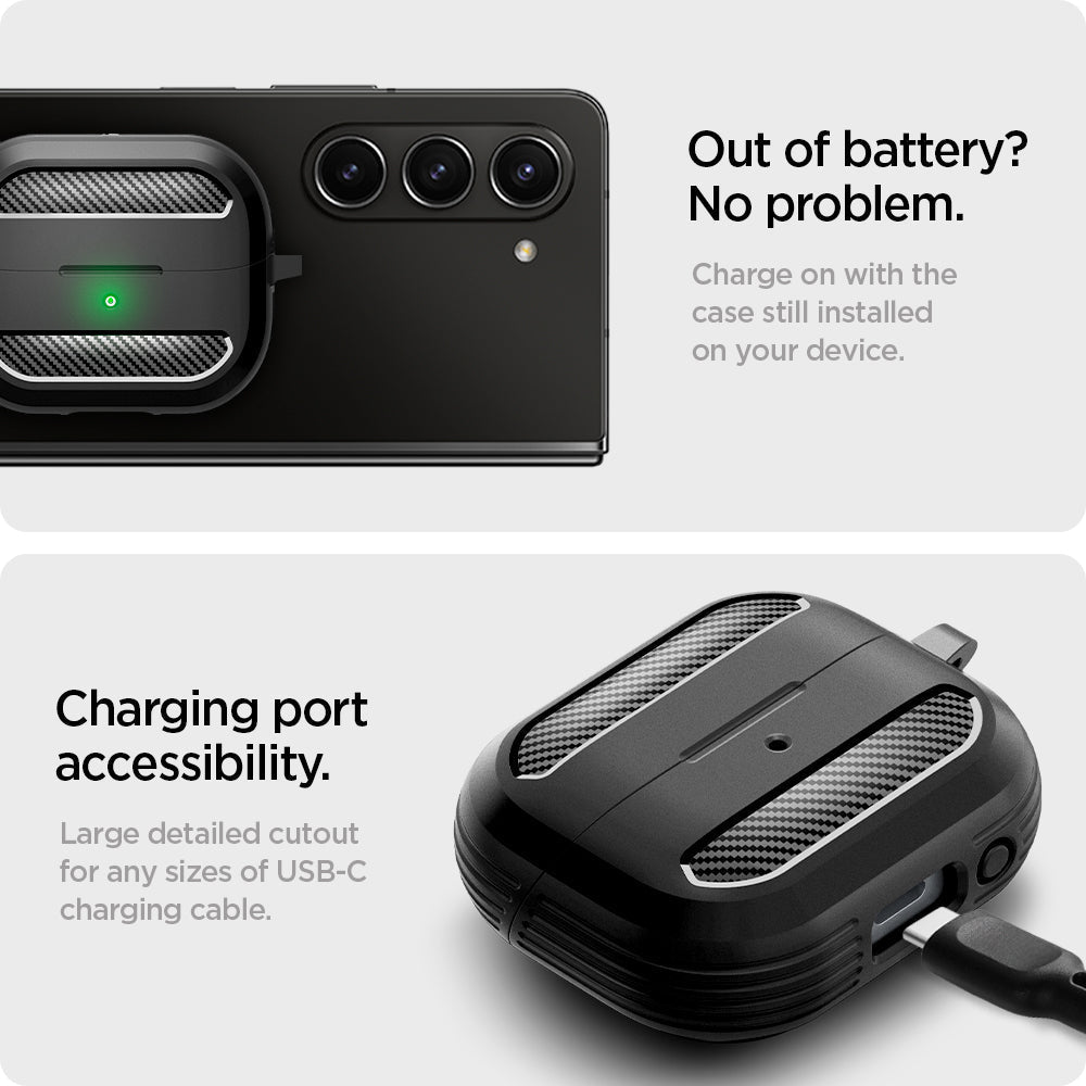 Spigen Galaxy Buds 3 Case - Rugged Armor - Matte Black - image 16