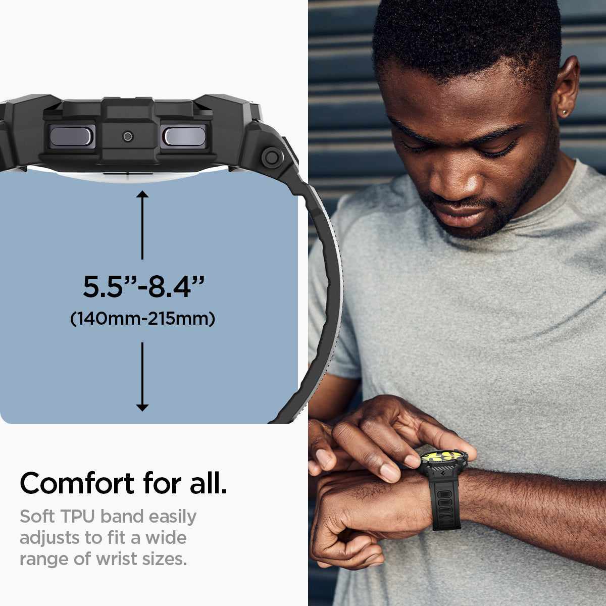 Spigen Galaxy Watch 7 (44mm) Case+Band Case Rugged Armor Pro view 15
