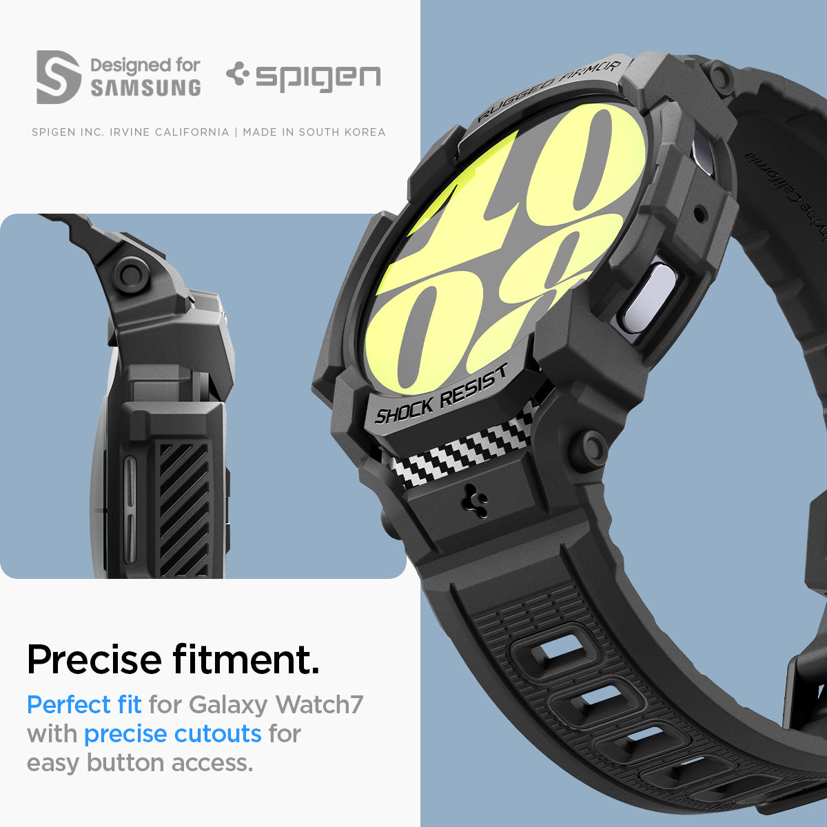 Spigen Galaxy Watch 7 (44mm) Case+Band Case Rugged Armor Pro view 19