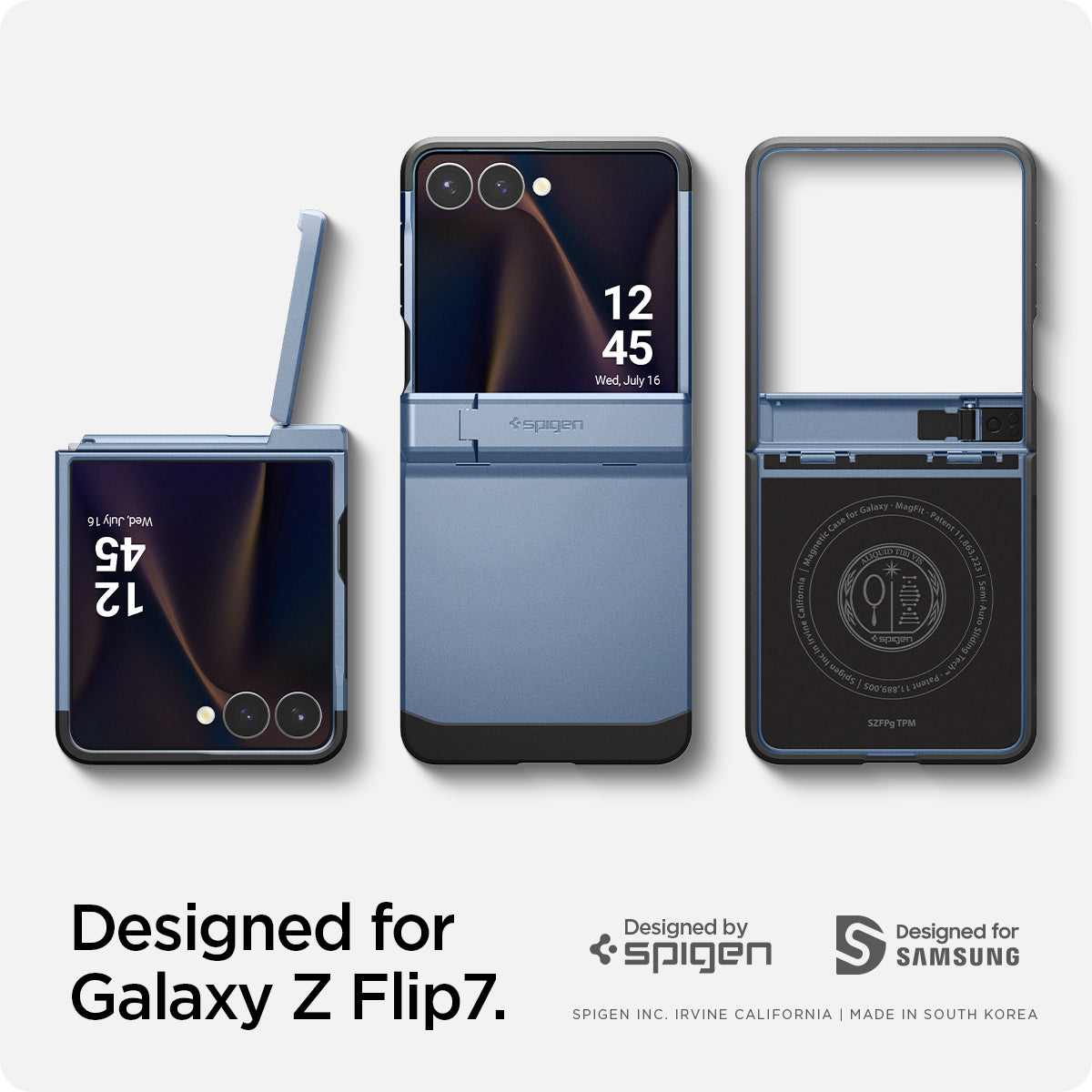 Spigen Galaxy Z Flip 7 Case – Tough Armor Pro (MagFit) – Sierra Blue – product image 9