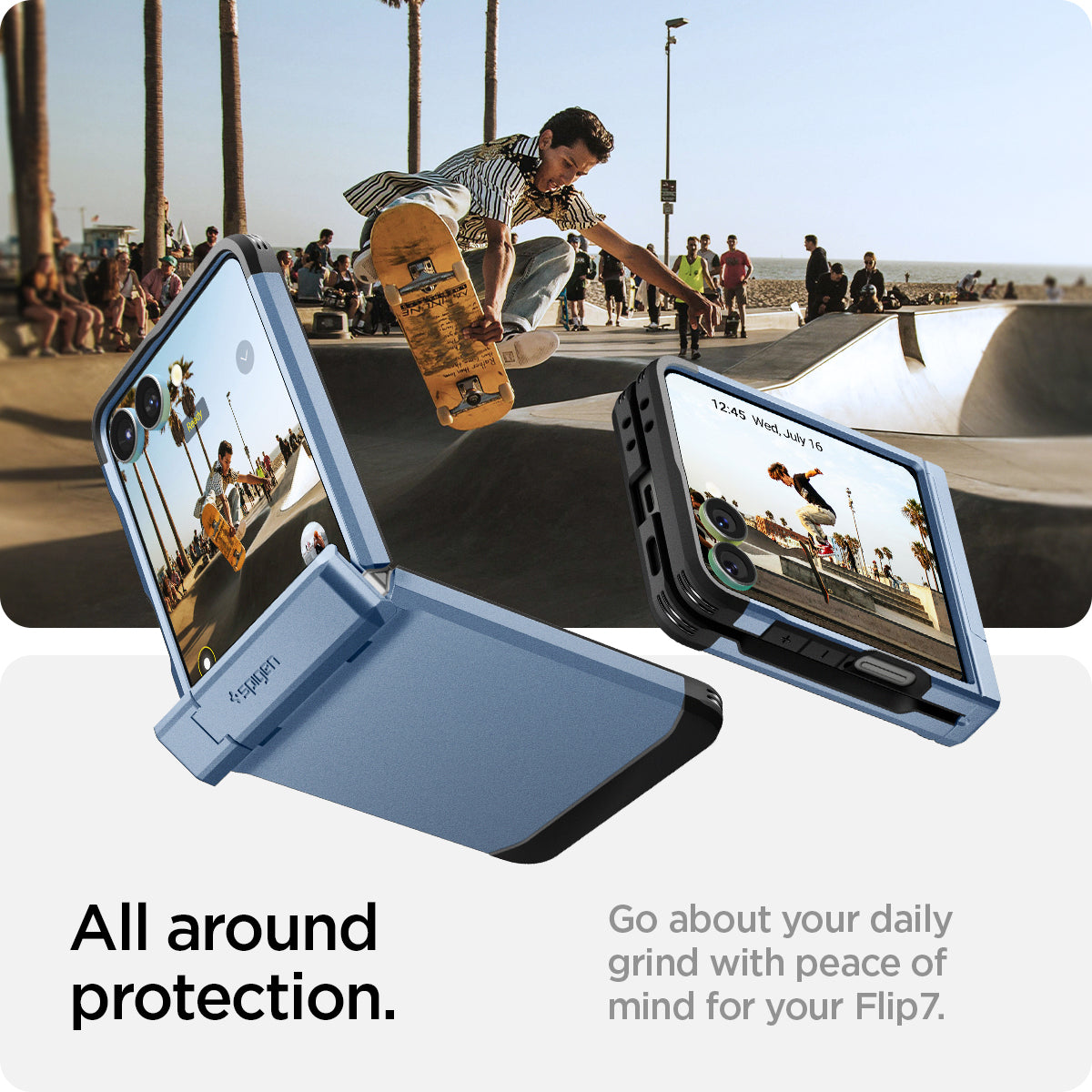 Spigen Galaxy Z Flip 7 Case – Tough Armor Pro (MagFit) – Sierra Blue – product image 22