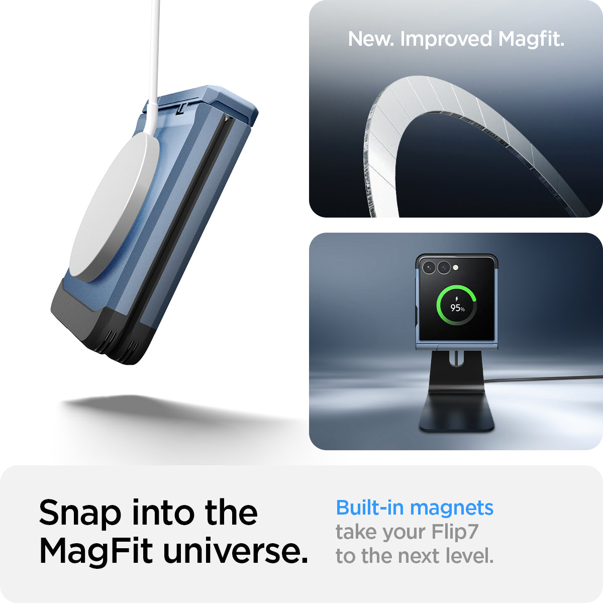 Spigen Galaxy Z Flip 7 Case – Tough Armor Pro (MagFit) – Sierra Blue – product image 10