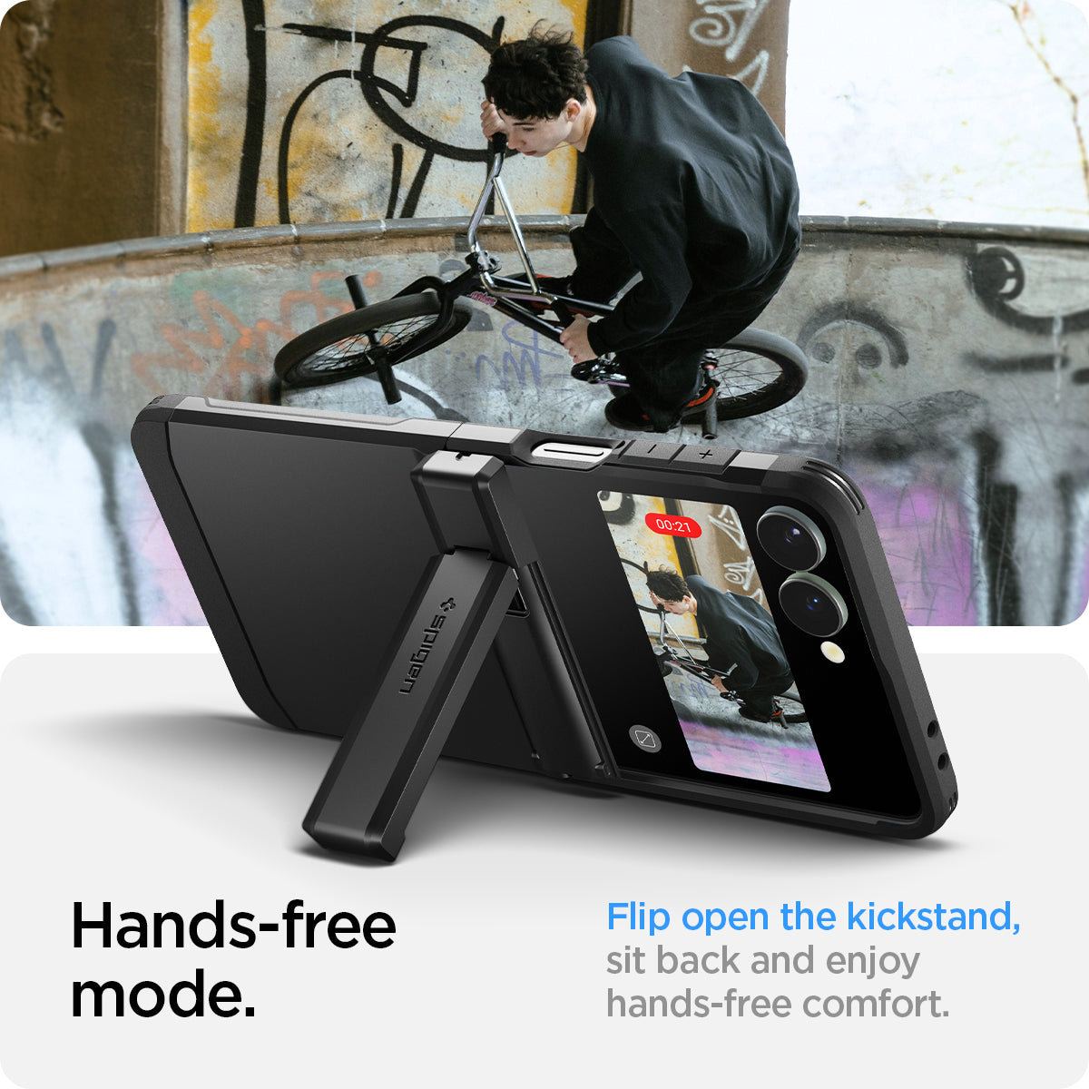 Spigen Galaxy Z Flip 7 Case – Tough Armor Pro (MagFit) – Black – product image 24