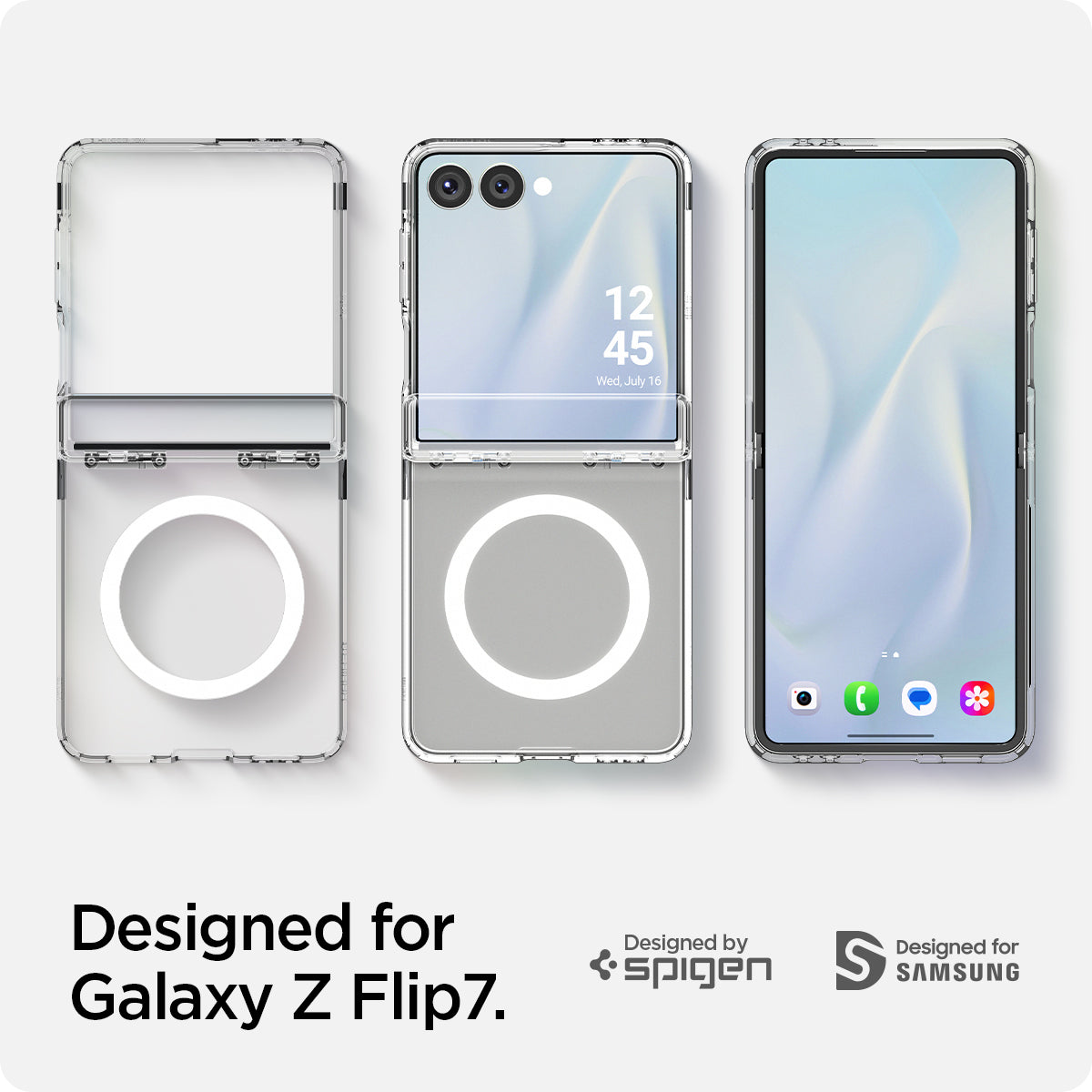 Spigen Galaxy Z Flip 7 Case – Ultra Hybrid Pro (MagFit) – Clear White – product image 20